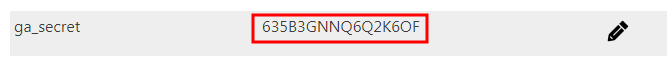 ga_secret - Google Authenticator Secret in den Experteneinstellungen von Modus